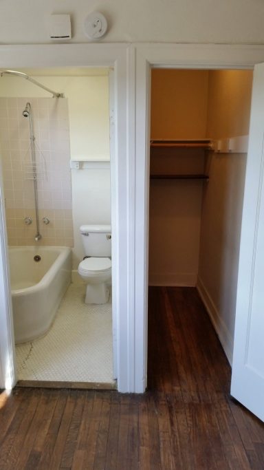 Small bath and walk-in closet